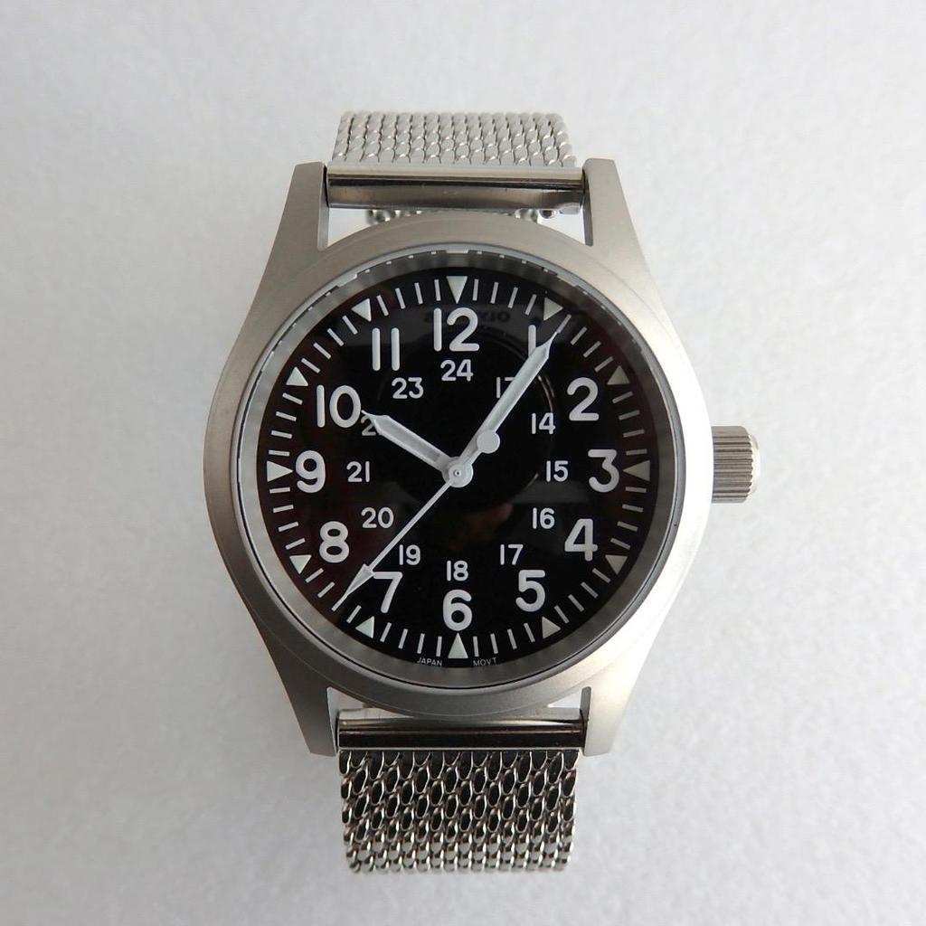 [USED] [] Military Watch with Domed Sapphire Crystal and Custom Strap, 38mm