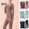 Non-marking Thermal Clothing 2Pcs/Set Underwear Set Round Neck Long Sleeve Flexible Base Layer Tops Seamless