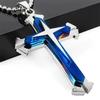 1 Stück Herren Kreuz Anhänger mit Diamant Silber Gold Schwarz Dominanter Anhänger Halskette