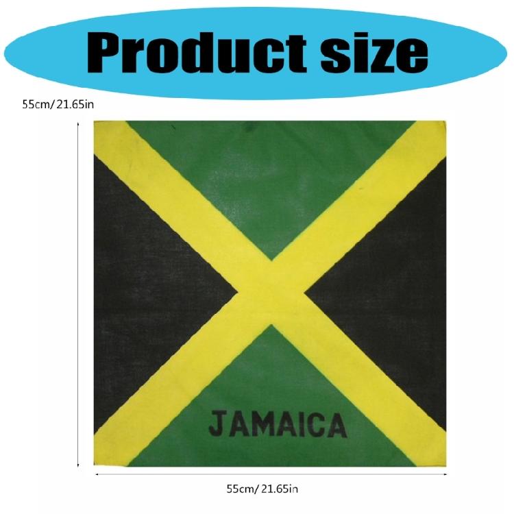 10Pcs Soft Cotton Bandana Scarf Set Jamaica Flag Design Multipurpose Headwrap Neck Cover For Hip Hop Dance Enthusiasts