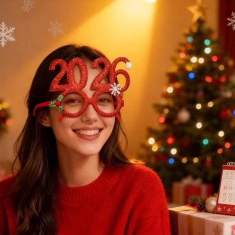 Christmas Digital Glasses Decoration Hilarious Party Prop Essential For Kids' New Year Photos Diy Creative Eyewear