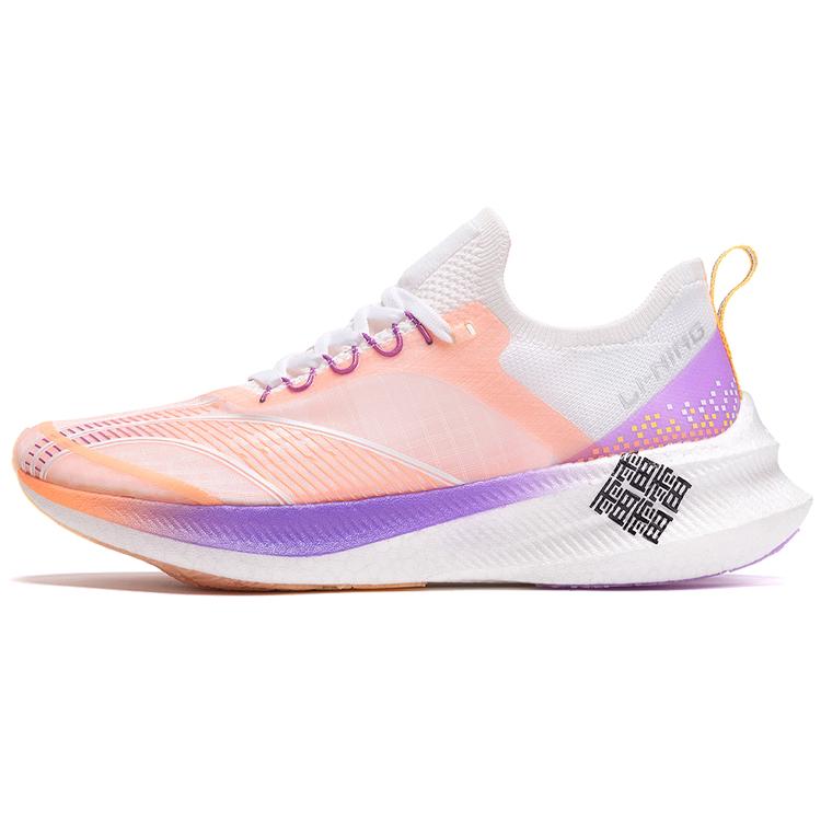 New LiNing Feidian Challenger Dopamine Dressing Low Top Running Shoes Women's White Purple ARMR012-1