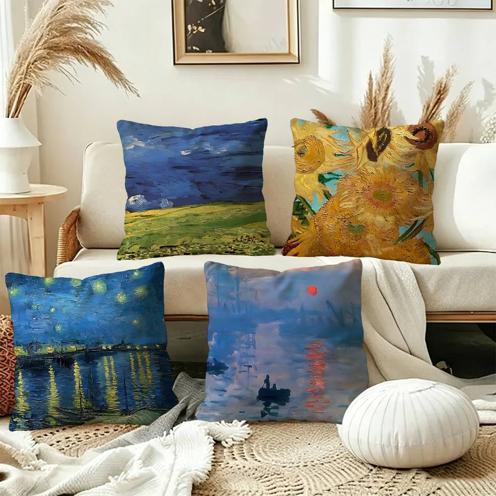 Van Gogh Oil Painting Pillowcases Home Bedding Decorative Pillow Cover Wedding Super Soft Pillow Case
