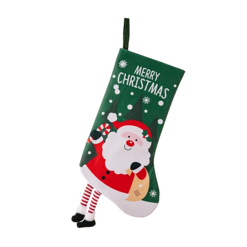 Stylish Christmas Stockings with Plush Texture for Seasonal Fireplaces Hangings Checkered Holiday Decors