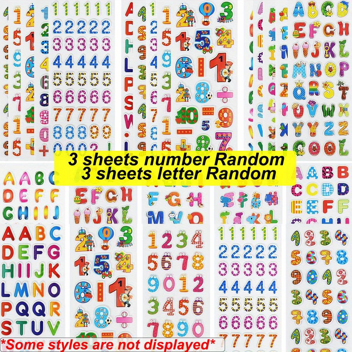 

6pcs Letters Numbers Stickers 3D Puffy Cartoon Alphabet Stickers for DIY Craft Scrapbook Notebook Label Party Decor ZSY