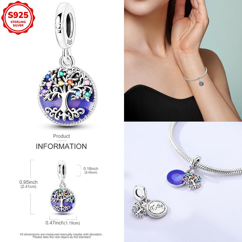 925 Silver Moments Keychain Charm Fit Original Silver Beade Ladies Gift