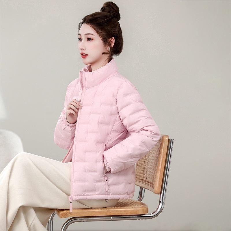 Autumn and winter new plastic down cotton clothes women's short light and thin cotton clothes stand-up collar light casual jacket trendy women