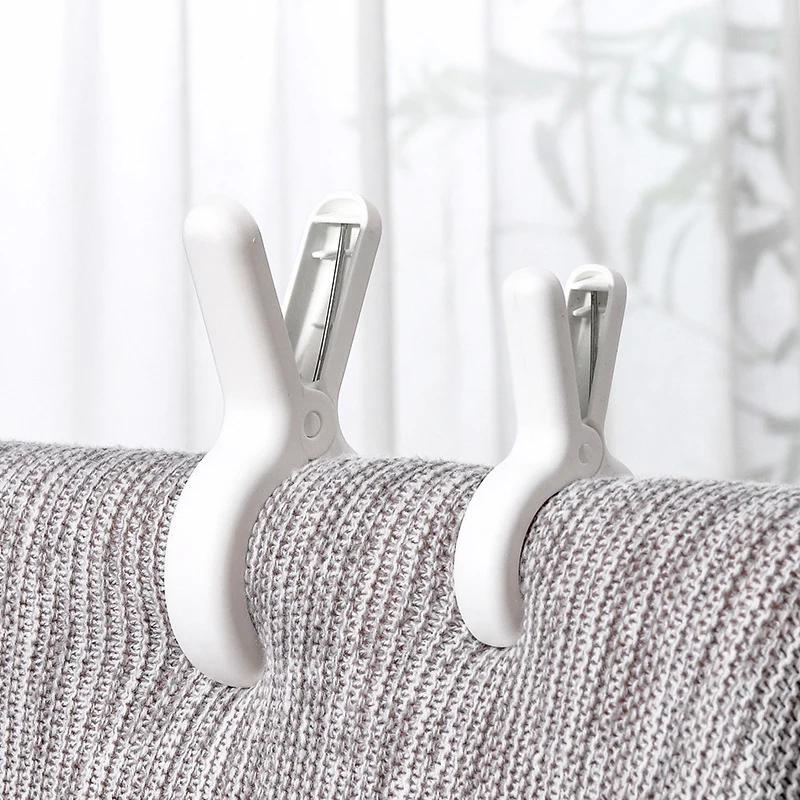 Large Beach Towel Clips Plastic Strong Windproof Clothes Pegs Quilt Hanging Clip Reusable Non-slip Fixed Drying Clothespin