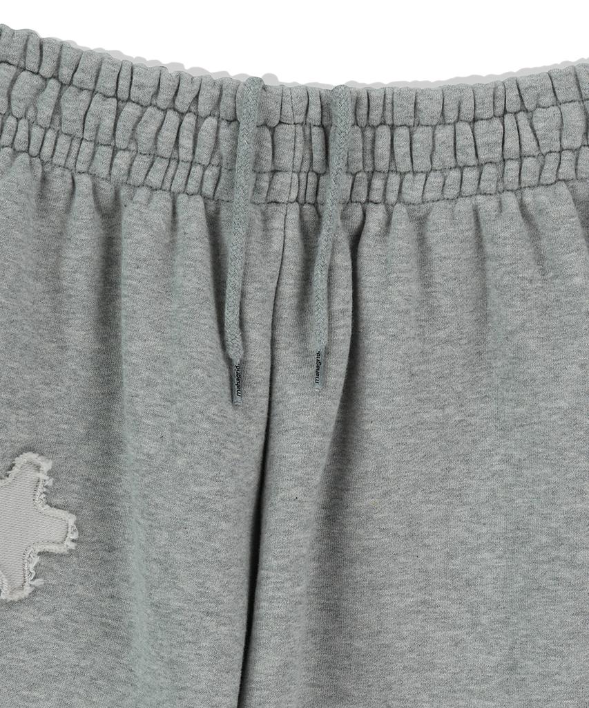 MAHAGRID Mah Cut Off Applique Sweatpant Gray(Mg2Fsmpa01A)