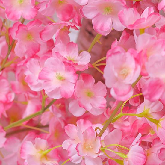 Artificial Cherry Blossom Fresh-keeping 135 Flower Head Faux Silk Flower Wall Hanging Artificial Rose Vine for Wedding