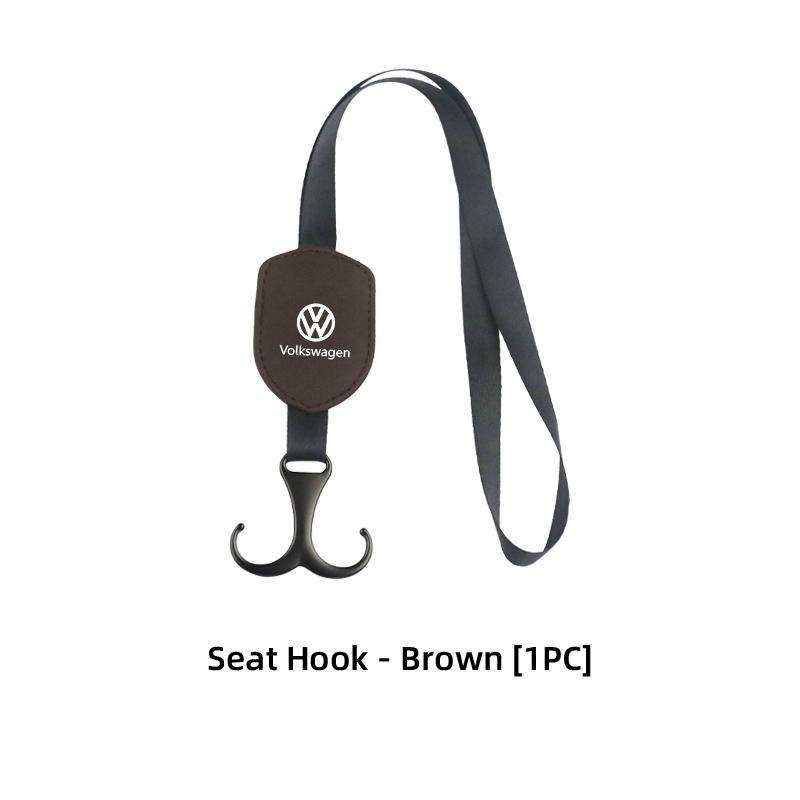 CUP1 Leather Multifunction Car Seat Headrest Hook Logo Hanger Hook For Volkswagen VW Polo Jetta Sagitar Magotan Passat B5 B6 B7 CC
