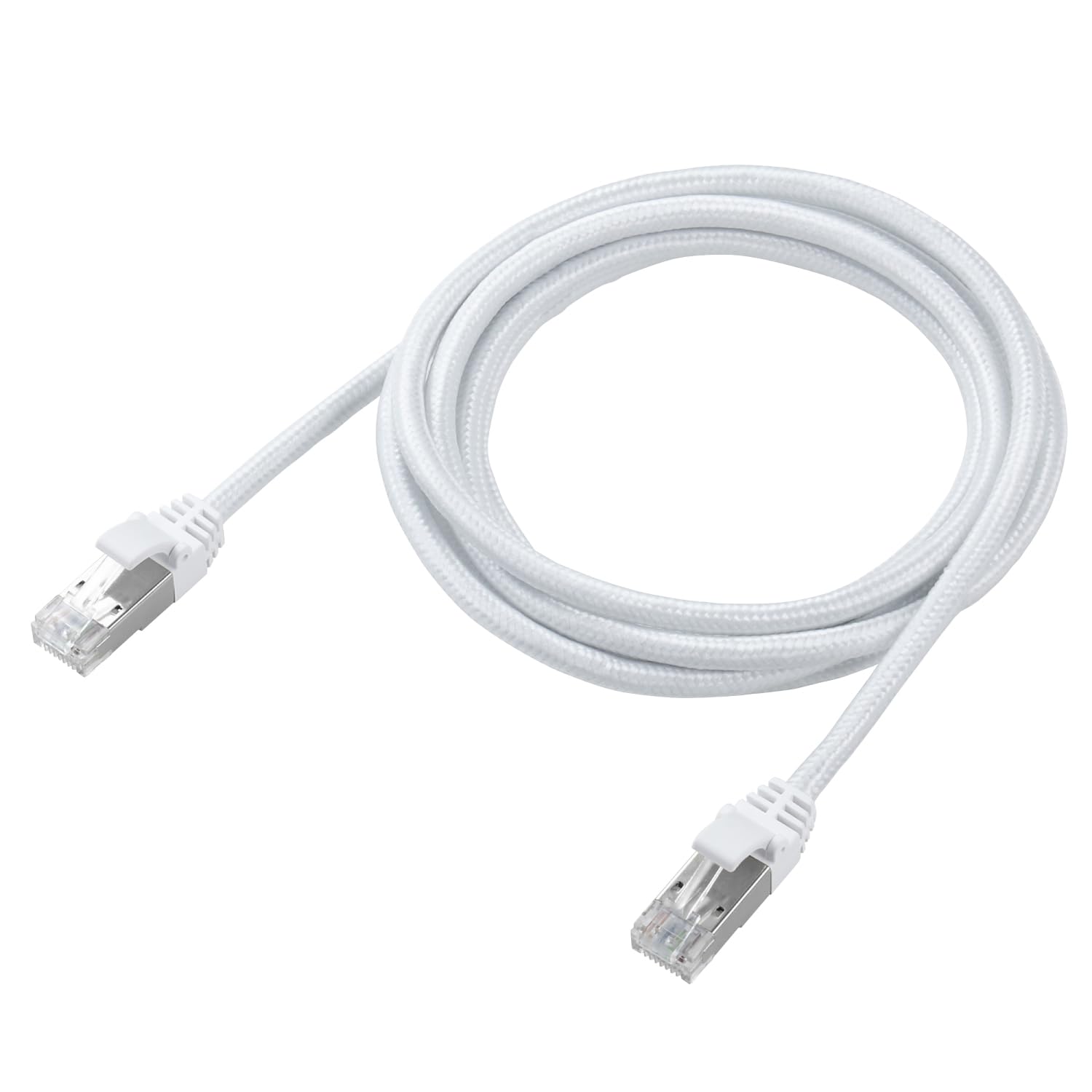 

ELECOM LAN Cable CAT8 2m 40Gbps Nail Break Prevention Mesh Cable White ECLD-OCM/WH20