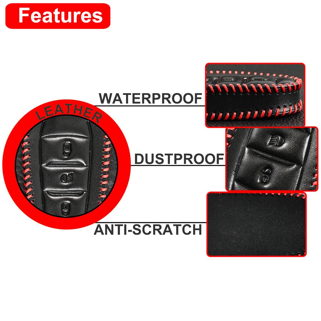 For Peugeot 208 3008 5008 2008 DS5 DS3 Citroen X7 Remote PU Leather 2 3 4 Button Key Fob Chain Ring Cover Case Holder Protector