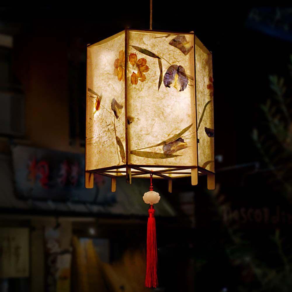 Holz Papier Chinesischer Stil Geschenk Lampe Laternen Anhänger Handgefertigte Laternen Party Dekoration Festival Laternenfest Dekorationen