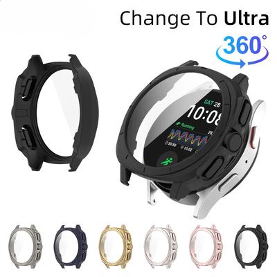 Change To Ultra Case for Samsung Galaxy Watch 7 44mm 40mm Tempered Glass Case + Screen Protector Cover for Samsung Watch7