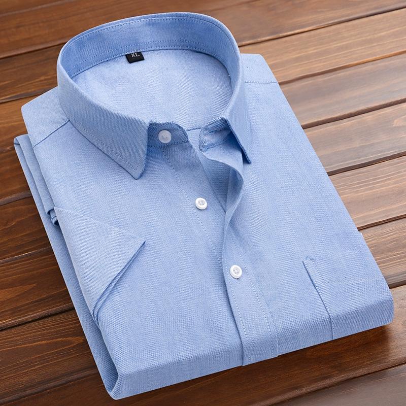 Camisa Oxford de manga corta de verano para hombre, camisa clásica, informal, para oficina, negocios, camisa cómoda, estilo versátil