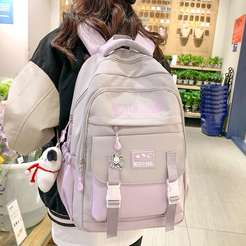 School Bag Female Primary School Students Junior High School Students Splicing Backpack Middle School Students College Students