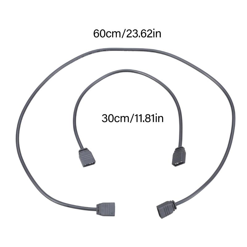 ARGB 5V 3Pin Verlängerungskabel Langlebigkeit für Desktop-Lüfter und Farbbeleuchtung 30/60CM Länge Optional