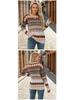 2025 Autumn/Winter Vintage Multi-Color Diamond Jacquard Patchwork Women's Pullover Sweater