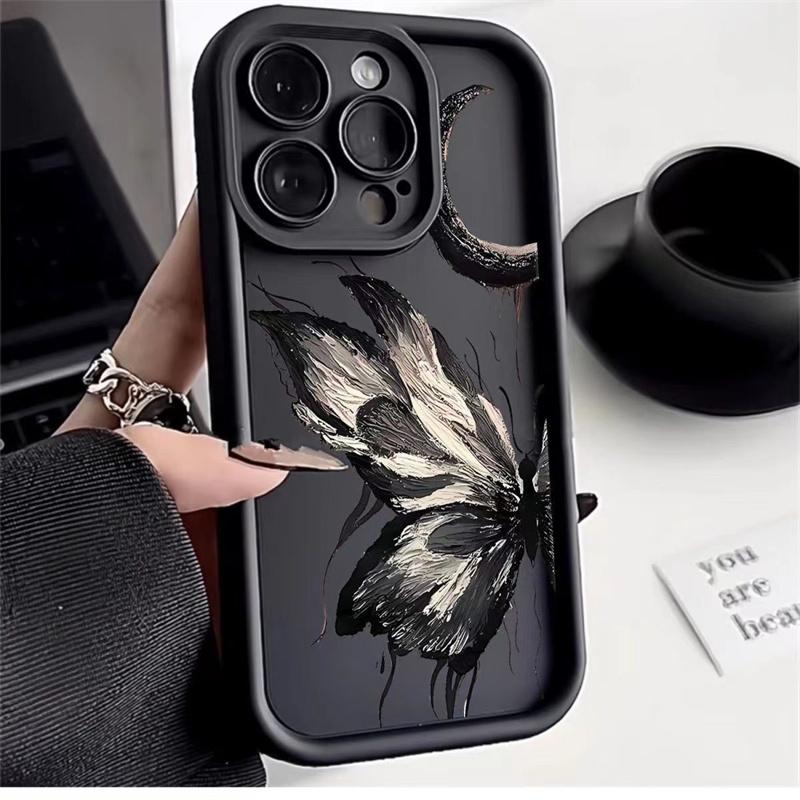 Art Oil Painting Butterfly Case for Xiaomi Redmi Note 12 13 11 Pro Plus 11S 10S 10 9 Pro Max Case For Redmi 14C 13C 12C Cover