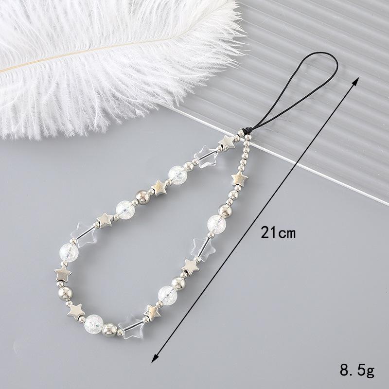Pearl Bow Beaded Mobile Phone Lanyard Keychain Pendant Accessory
