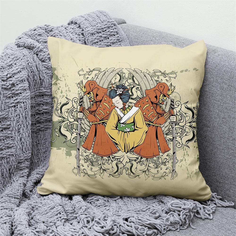 

Lucky Cat в японском стиле, декоративная наволочка для дивана-кровати, домашний декор, художественная подушка с креплением Fuji 45x45cm