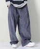 Deumakeu Corduroy Real Wide One-Pleat Pants Grayish Blue