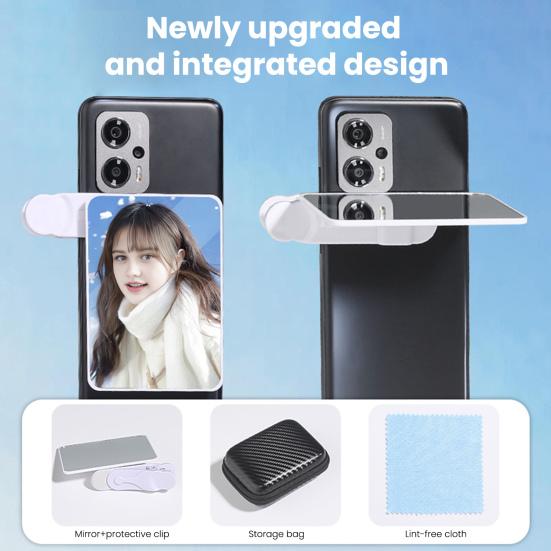 Phone Mirror Reflection Clip Set Mirror Effect Lens Shots Selfie Artifact Reflection Photography Props Kit for Travel Photography Selfies