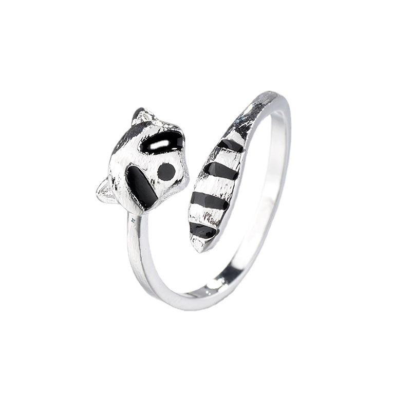 Zhenrong Creative Raccoon and Fox Tail Ring - Cute Animal Design for Women