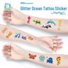 2023 Ruikalong Waterproof Glitter Marine Animal Cartoon Tattoo Stickers for Kids