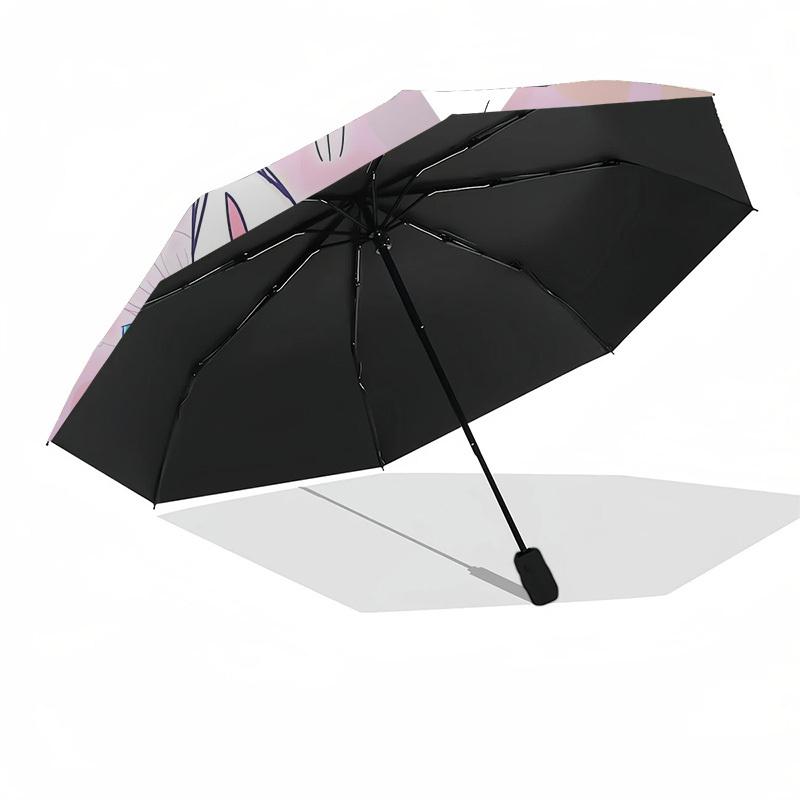1pc white cat, glasses Themed High-quality Umbrella,Automatic Opening and Closing Umbrella,Multi-functional Umbrella G0811308