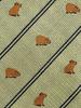 COLORATA Capybara Necktie (145 X 8.5cm / Beige/Striped / 100% Silk / Jacquard Weave) Animal/Animal Gift