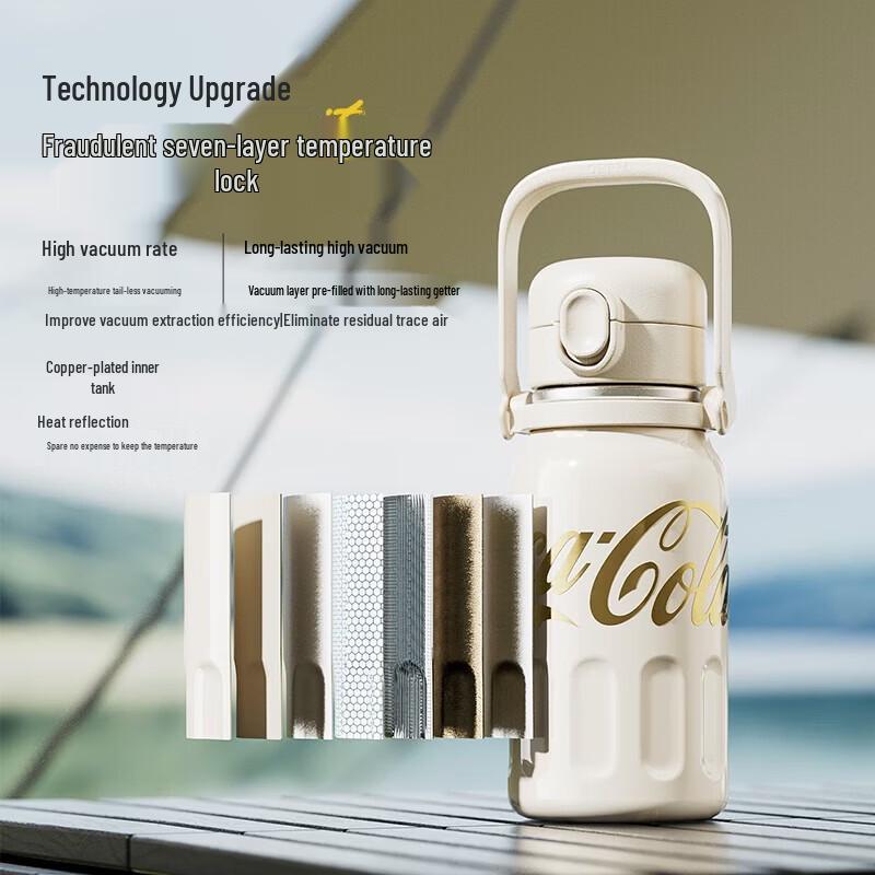 GEME Coca-Cola Stainless Steel Straw Thermos Bottle