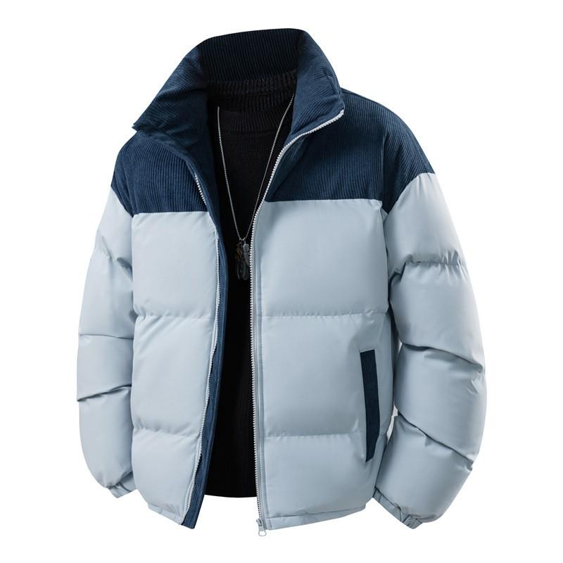 Unisex Winter Padded Cotton Jacket Thick Warm Loose Fit Stand Collar Casual Outerwear Men Women