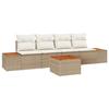 VidaXL Ensemble de Canapés de Jardin 5 Pièces avec Coussins Beige Poly Rattan Acacia 3348022