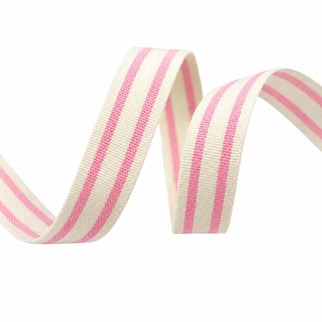 Cotton Striped Ribbon for DIY, Floral and Gift Wrapping