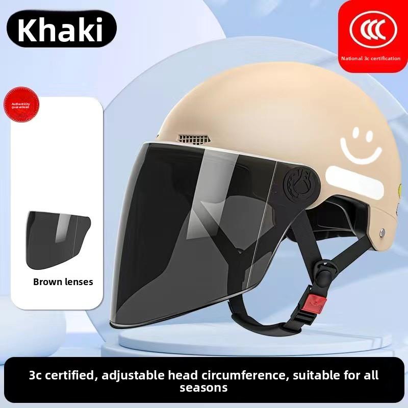 Electric Battery Car Helmet Women's Summer Sun Protection Breathable Hard Hat Motorcycle Riding Helmet Four Seasons Half Helmet