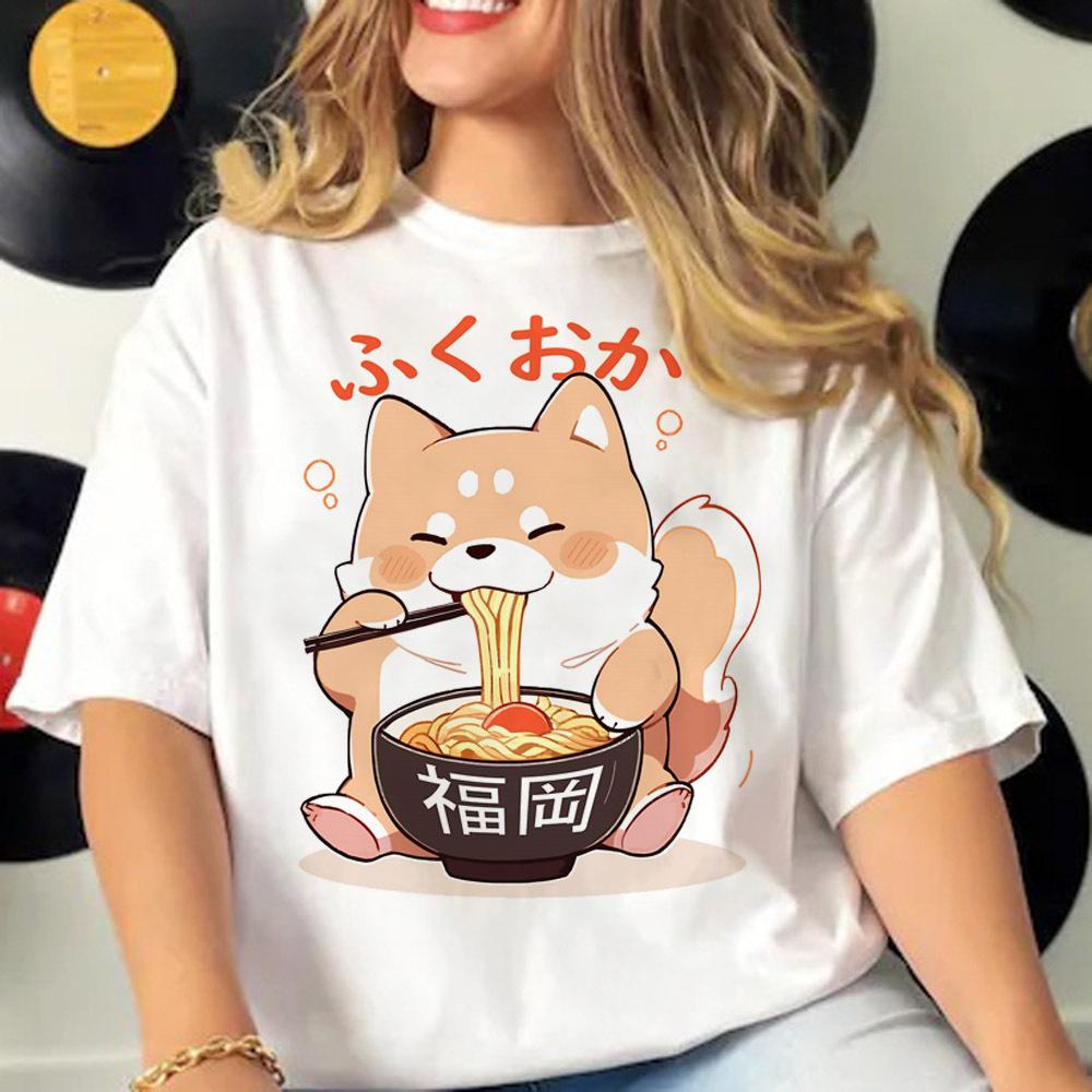 Shiba Inu Tee Women Athleisure Harajuku Summer T Shirt Girl Anime Clothing