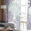 Ocean Coral Shell Starfish Geometric Abstract Texture Sheer Window Curtain Tulle Curtains for Livingroom Home Decor Voile Drapes