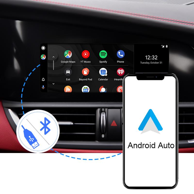Sinairyu Auto Wireless CarPlay Android Auto Compatible for Alfa Romeo Stelvio & Giulia 2016-2019 Models Mirror Link