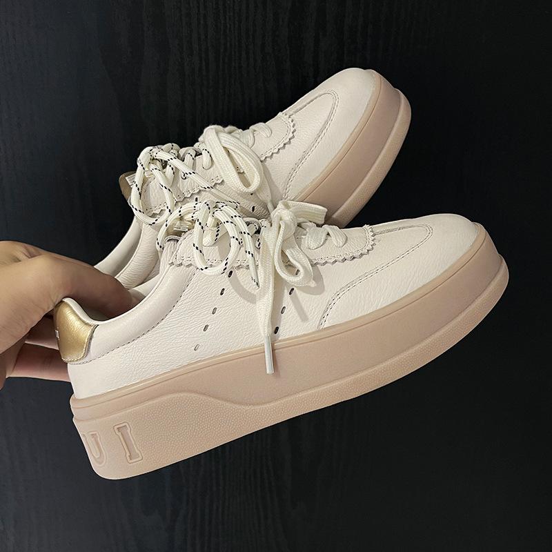 

Нескользящие толстоподошвенные немецкие тренировочные туфли женские туфли 2025 весна и осень новая мода универсальные спортивные маленькие белые туфли легкие повседневные boa 40 золотой