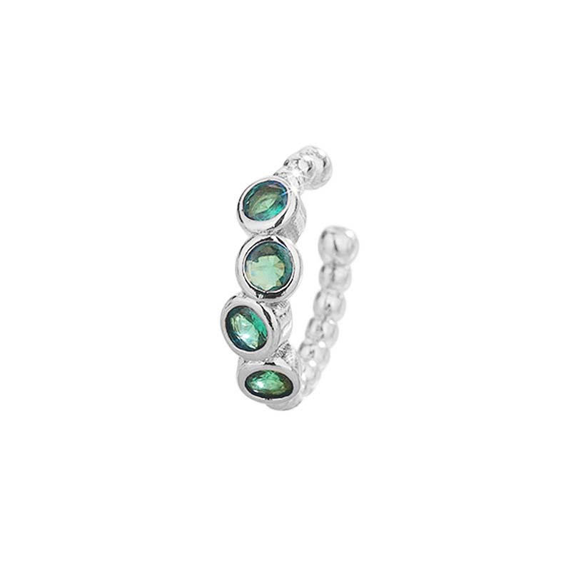 

Light Luxury Green Zircon Fake No Pierced Earrings for Women Fashion C Shape Cartilage Clip Earrings Exquisite Jewelry Gifts