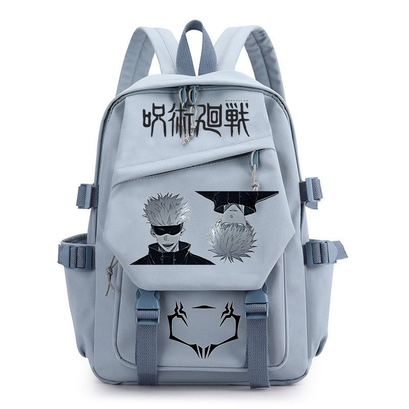 Anime Jujutsu Kaisen Iskolatáska Gyerekeknek Tinédzsereknek Diákoknak Nylon Kétvállú Táska USB Porttal Párnázott Pántokkal