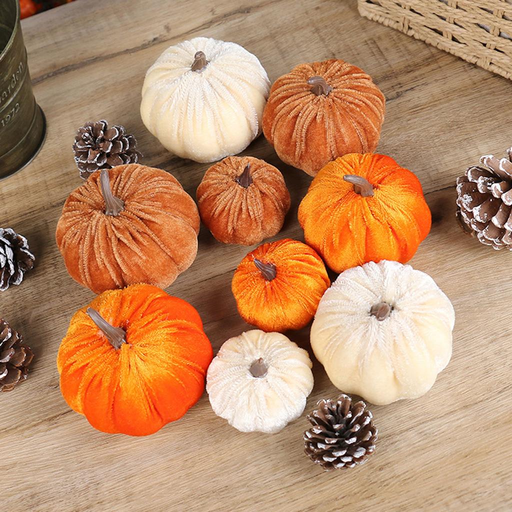 Halloween Pumpkin Decorations Nordic Pumpkin Figurine Sculptures Ornament Decorative Pumpkin Table Centerpieces Gift