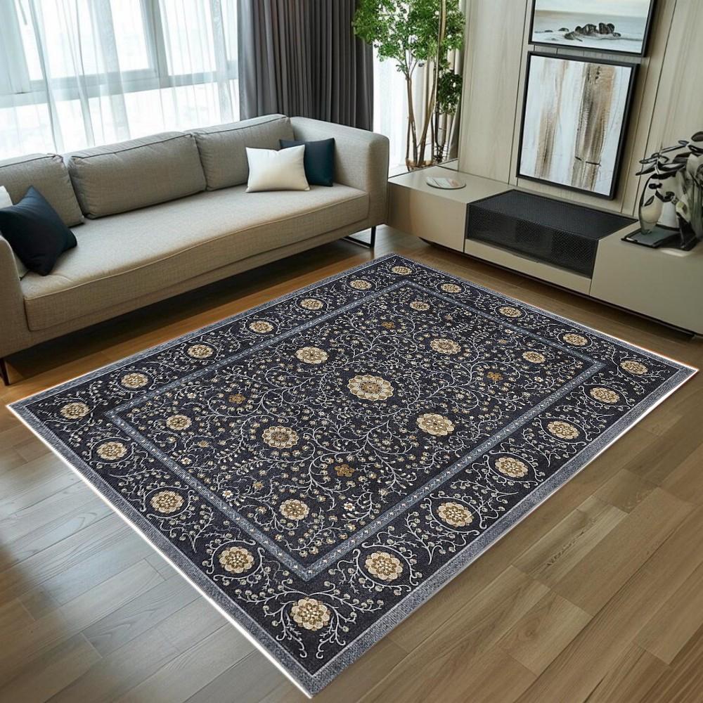 Vintage Floral Pattern Area Rug Soft Durable Non Slip Washable Floor Mat for Living Room Bedroom Dorm Apartment Home Decor