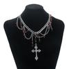 Hip Hop Halskette Kreuz Anhänger Dunkle Schlüsselbein Kette Gothic Süß Cool Halskette Nische