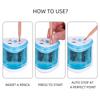 Tenwin dual hole electric pencil sharpener semi-automatic coarse and fine two hole pencil sharpener machine Battery Not Include