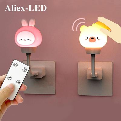 Lampka nocna LED USB Cute Cartoon lampka nocna niedźwiedź pilot dla dziecka dekoracja sypialni dziecięcej lampka nocna na prezent