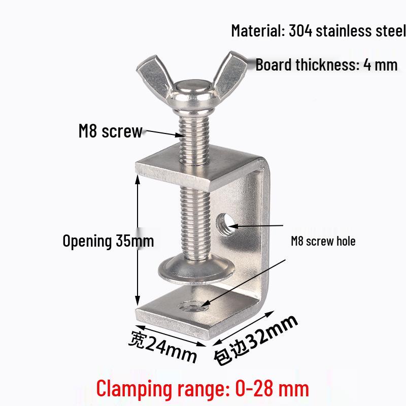 304 Stainless Steel U-Shaped Tiger Pipe Clamp Fastening Clip