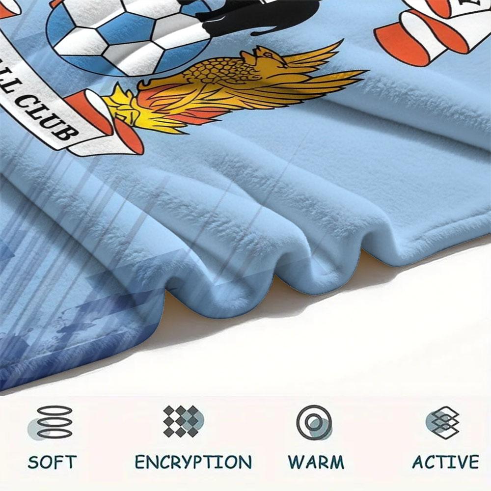 Coventry City Printed Flannel Blanket, Soft Throw for Bedroom Sofa, Washable, Christmas Present, Great Gift.